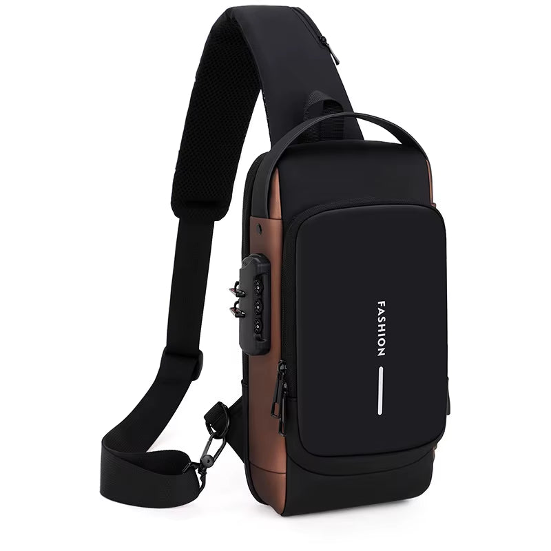 Men Multifunction anti Theft USB Shoulder Bag Man Crossbody Cross Body Travel Sling Chest Bags Pack Messenger Pack