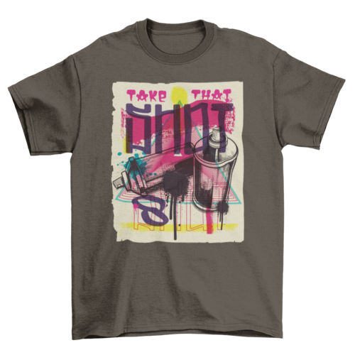 Spray paint urban graffiti t-shirt