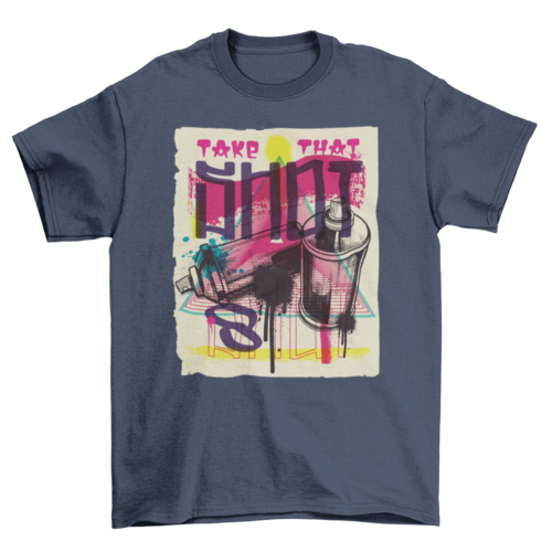 Spray paint urban graffiti t-shirt
