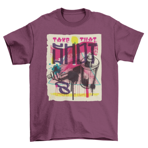 Spray paint urban graffiti t-shirt