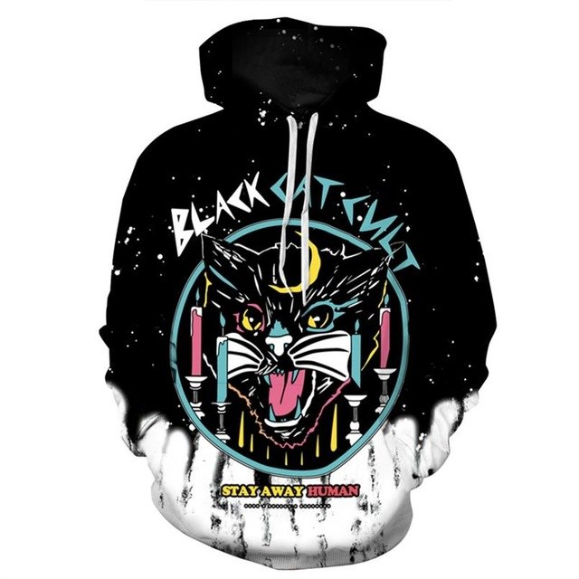 Women Men Crying Alien 3D Printed Couple Hooded Coat